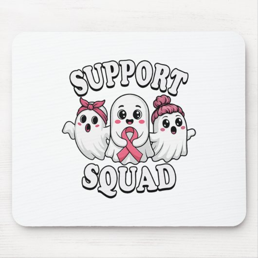 Support Squad Borstkanker Bewustzijn Schattigee ge Muismat (Voorkant)