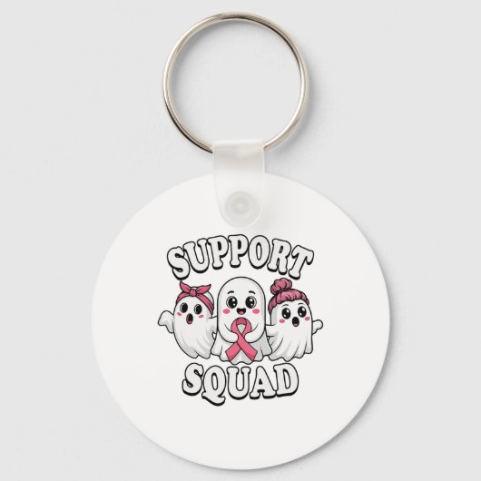 Support Squad Borstkanker Bewustzijn Schattigee ge Sleutelhanger (Voorkant)