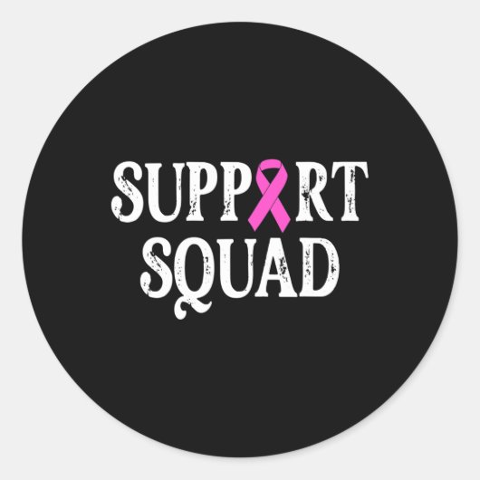 Support Squad Borstkanker - Borstkanker Aware Ronde Sticker (Voorkant)