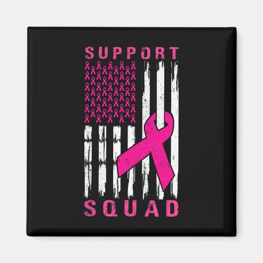 Support Squad Borstkanker – Pink Support Squad 1 Magneet (Voorkant)