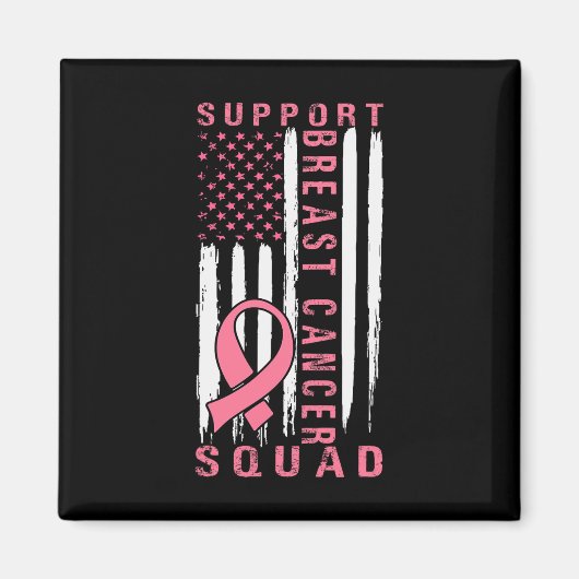 Support Squad Borstkanker – Pink Support Squad Magneet (Voorkant)