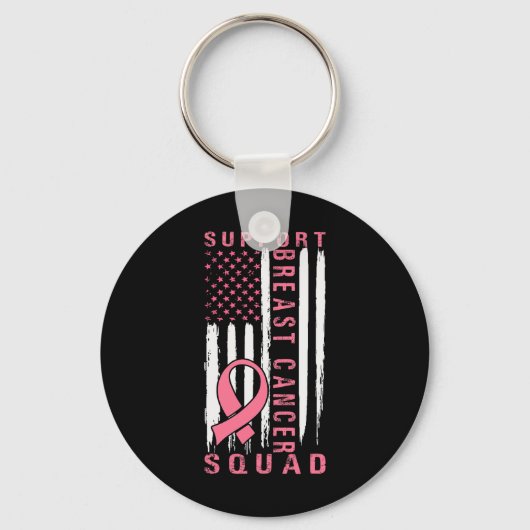 Support Squad Borstkanker – Pink Support Squad Sleutelhanger (Voorkant)