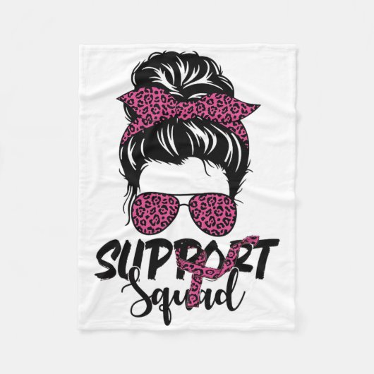 Support Squad Borstkanker Shirt voor vrouwen romme Fleece Deken (Voorkant)
