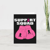 Support Squad Boxing Glove Pink Ribbon Borstkanker Kaart (Voorkant)