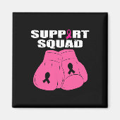 Support Squad Boxing Glove Pink Ribbon Borstkanker Magneet (Voorkant)
