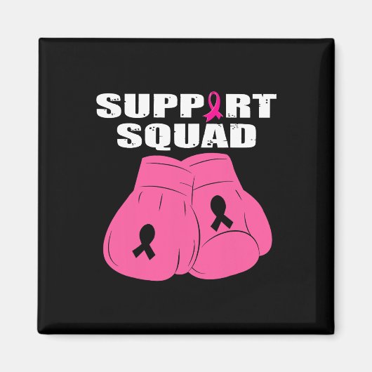 Support Squad Boxing Glove Pink Ribbon Borstkanker Magneet (Voorkant)