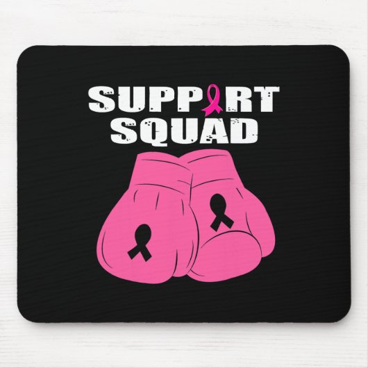 Support Squad Boxing Glove Pink Ribbon Borstkanker Muismat (Voorkant)