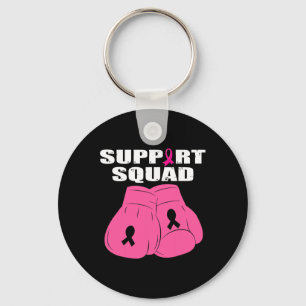 Support Squad Boxing Glove Pink Ribbon Borstkanker Sleutelhanger