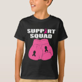 Support Squad Boxing Glove Pink Ribbon Borstkanker T-shirt (Voorkant)