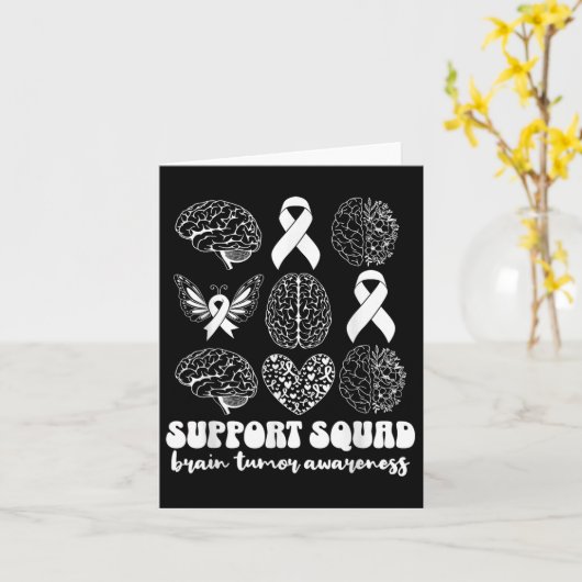 Support Squad Brain Tumor Awareness Month Go Grey Kaart (Gele Bloem)