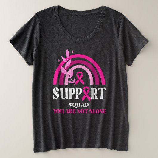 Support Squad Breast Cancer Awareness Leopard Pink Grote Maat T-shirt (Design voorkant)