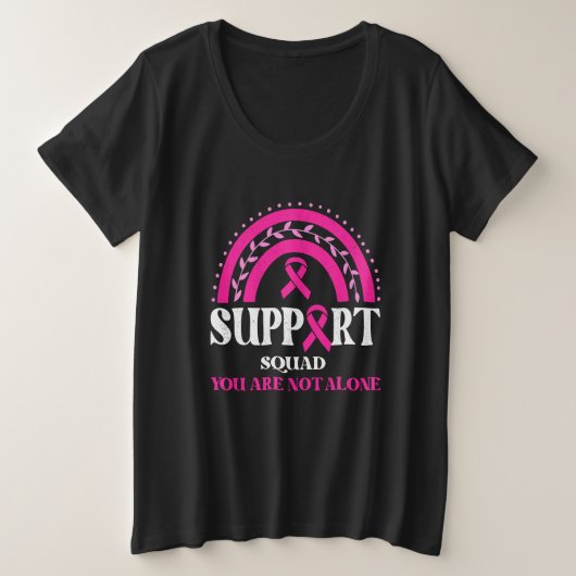 Support Squad Breast Cancer Awareness Leopard Pink Grote Maat T-shirt (Design voorkant)