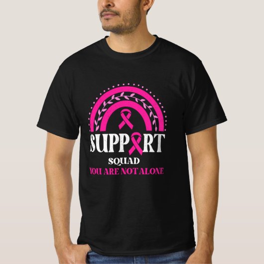 Support Squad Breast Cancer Awareness Leopard Pink T-shirt (Voorkant)