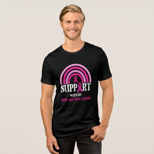 Support Squad Breast Cancer Awareness Leopard Pink Tri-Blend Shirt (Voorkant volledig)