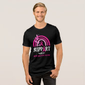 Support Squad Breast Cancer Awareness Leopard Pink Tri-Blend Shirt (Voorkant volledig)