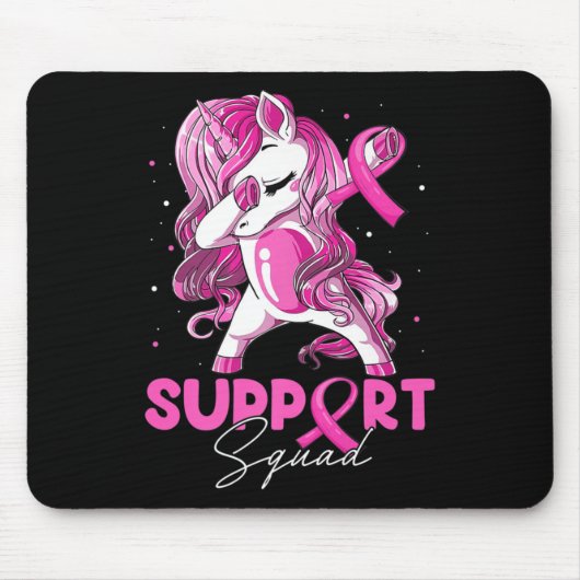 Support Squad Breast Cancer Awareness Pink Dabbing Muismat (Voorkant)