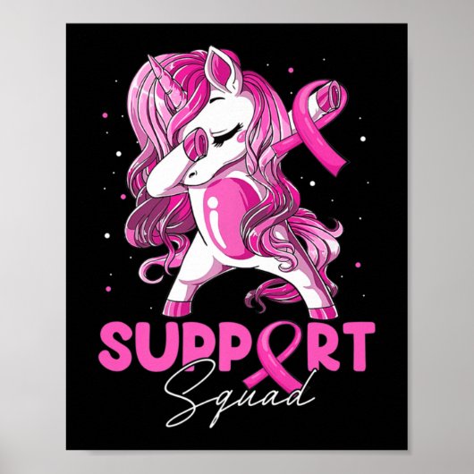 Support Squad Breast Cancer Awareness Pink Dabbing Poster (Voorkant)