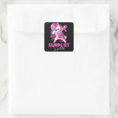 Support Squad Breast Cancer Awareness Pink Dabbing Vierkante Sticker (Tas)