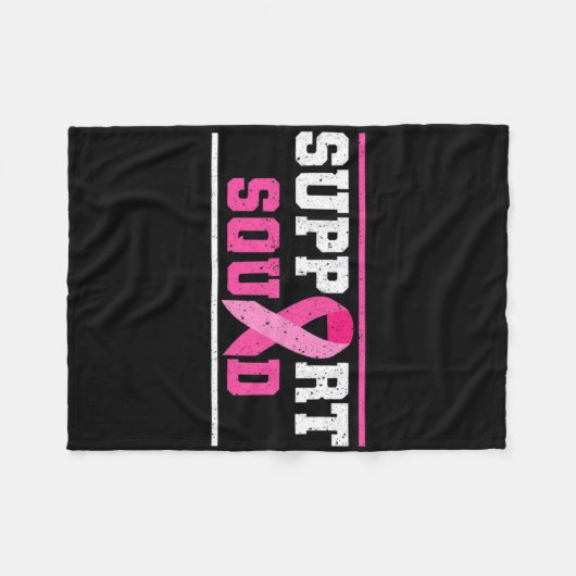 Support Squad Breast Cancer Awareness Pink Ribbon Fleece Deken (Voorkant (Horizontaal))