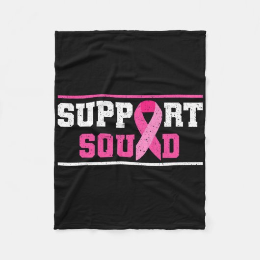 Support Squad Breast Cancer Awareness Pink Ribbon Fleece Deken (Voorkant)