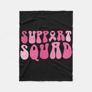 Support Squad Breast Cancer Awareness Pink Ribbon Fleece Deken
