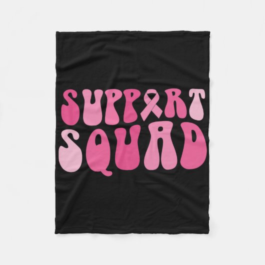 Support Squad Breast Cancer Awareness Pink Ribbon Fleece Deken (Voorkant)