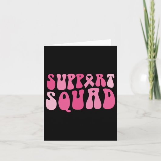 Support Squad Breast Cancer Awareness Pink Ribbon Kaart (Voorkant)