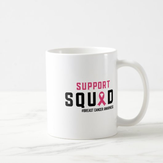 Support Squad Breast Cancer Awareness Pink Ribbon Koffiemok (Rechts)
