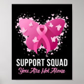 Support Squad Breast Cancer Awareness Pink Ribbon Poster (Voorkant)