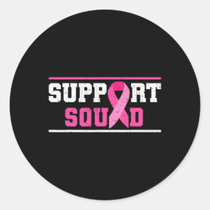 Support Squad Breast Cancer Awareness Pink Ribbon Ronde Sticker