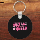 Support Squad Breast Cancer Awareness Pink Ribbon Sleutelhanger (Voorkant)