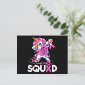 Support Squad Breast Cancer Awareness Pink Unicorn Briefkaart (Staand voorkant)