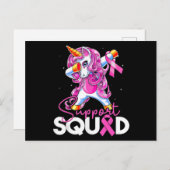 Support Squad Breast Cancer Awareness Pink Unicorn Briefkaart (Voorkant / Achterkant)