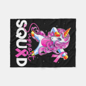 Support Squad Breast Cancer Awareness Pink Unicorn Fleece Deken (Voorkant (Horizontaal))