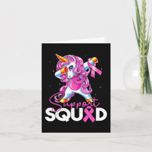 Support Squad Breast Cancer Awareness Pink Unicorn Kaart
