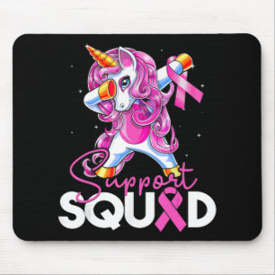 Support Squad Breast Cancer Awareness Pink Unicorn Muismat