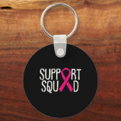 Support Squad Breast Cancer Awareness Ribbon Fight Sleutelhanger (Voorkant)