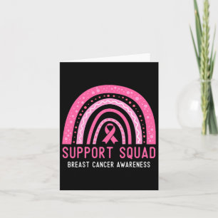 Support Squad Breast Cancer Awareness Ribbon Pink Kaart