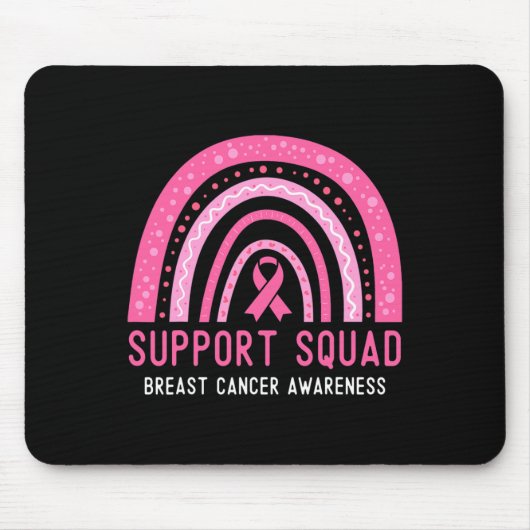 Support Squad Breast Cancer Awareness Ribbon Pink Muismat (Voorkant)