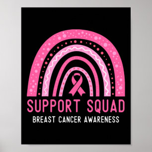 Support Squad Breast Cancer Awareness Ribbon Pink Poster
