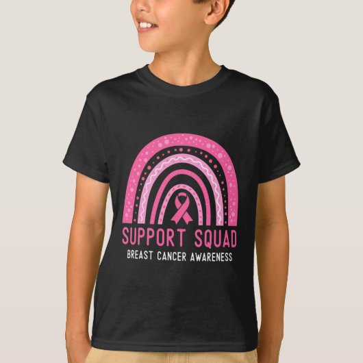 Support Squad Breast Cancer Awareness Ribbon Pink T-shirt (Voorkant)