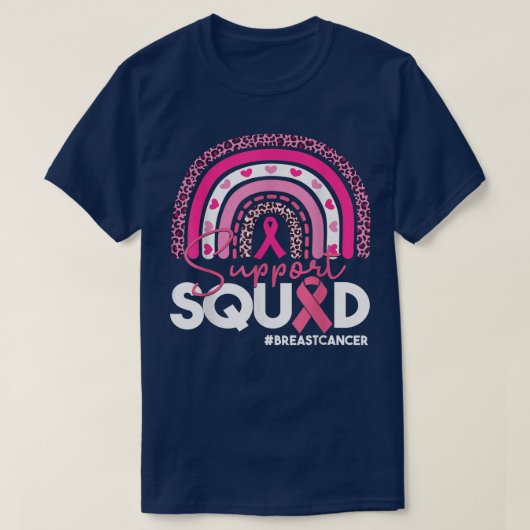 Support Squad Breast Cancer Awareness Ribbon Pink T-shirt (Design voorkant)