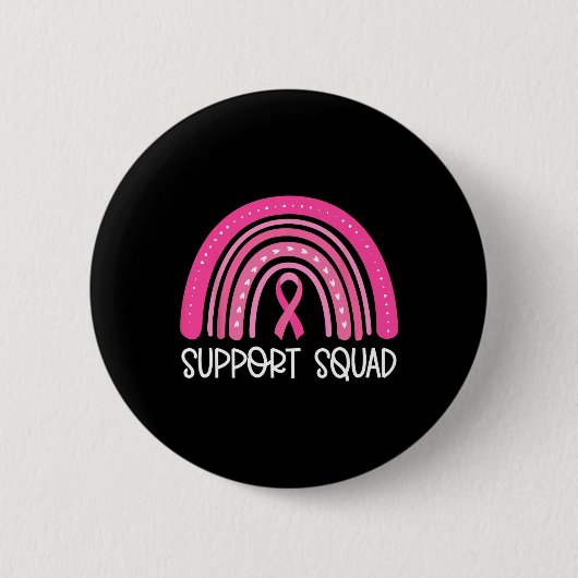 Support Squad Breast Cancer Awareness Survivor Pin Ronde Button 5,7 Cm (Voorkant)