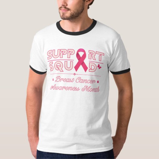 Support Squad-Breast Cancer Awareness T-shirt (Voorkant)