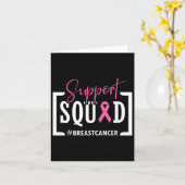 Support Squad Breast Cancer Awareness Warrior Pink Kaart (Gele Bloem)