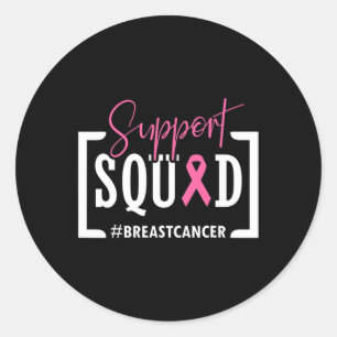 Support Squad Breast Cancer Awareness Warrior Pink Ronde Sticker