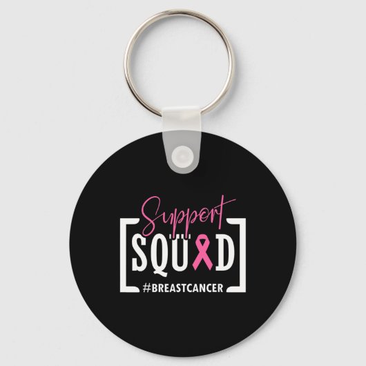Support Squad Breast Cancer Awareness Warrior Pink Sleutelhanger (Voorkant)