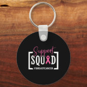 Support Squad Breast Cancer Awareness Warrior Pink Sleutelhanger (Voorkant)