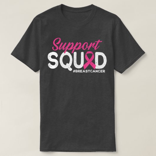 Support Squad Breast Cancer Awareness Warrior Pink T-shirt (Design voorkant)