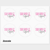 Support Squad Breast Cancer Pink Ribbon Awareness Ronde Sticker (Vel)